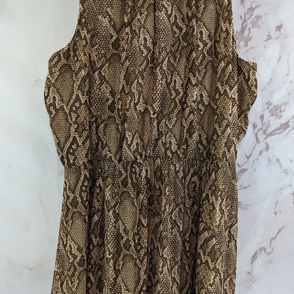 Lauren Ralph Lauren Dress Women 16 XL Brown Snake Skin Python Print Tank - Picture 10 of 15